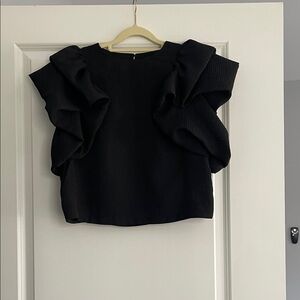 Express Black Ruffle Sleeve Blouse